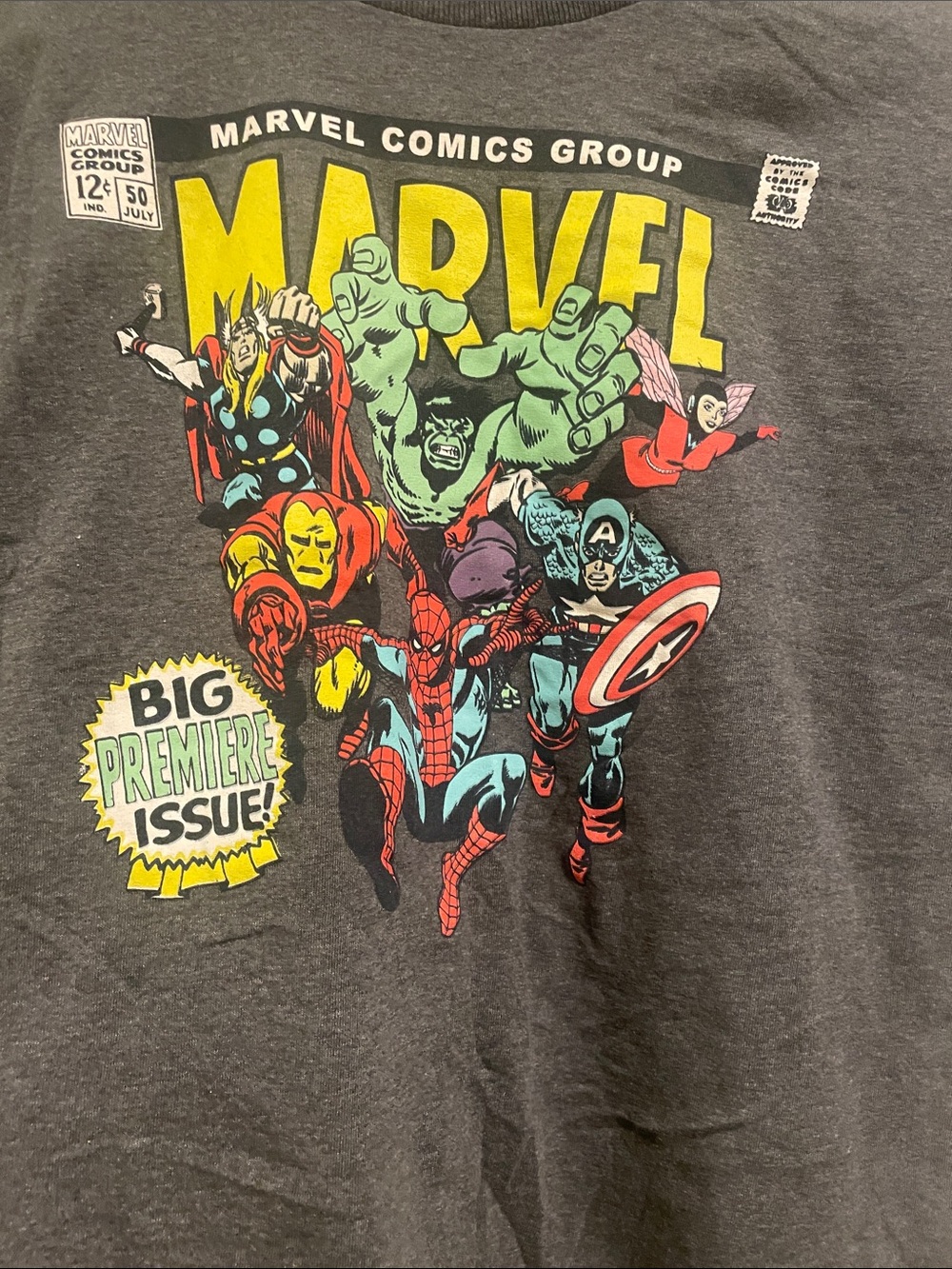 Marvel Kids Gray Graphic Superhero Tee with Yellow Logo - Picture 2 of 3